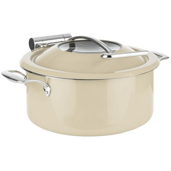 APS Chafing Dish ORBIT - 18/8 Edelstahl, Ø 30,5 cm, 8 Liter, induktionsgeeignet, sandfarben, 12344