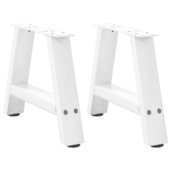vidaXL Couchtischbeine A-Form 2 Stück Weiß 50x(30-31) cm Stahl, 4012817