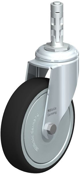 Blickle LKRA-PATH 126K-11-FK-E11 Apparate-Lenkrolle mit Expander, Thermoplastisches Polyurethan, Grau, 848903