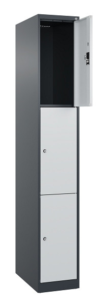 C+P Schließfachschrank Evolo PLUS, 3 Fächer, 1850x300x500mm, 7016/7035, 049000-103 S10017