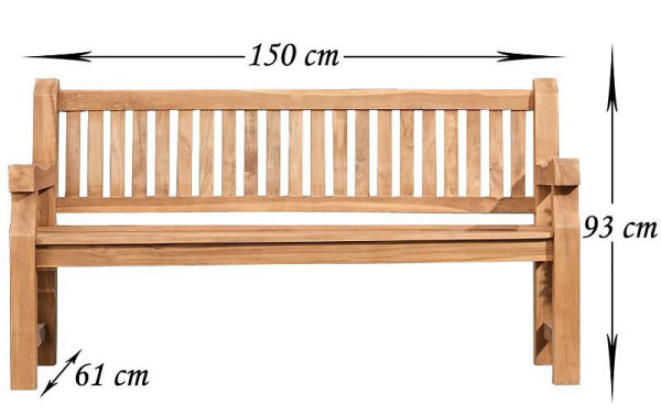 CLP Teakbank Jackson 150 cm, teak, 11144403, 4250420228850