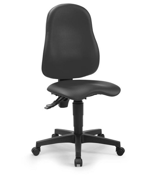 Deskin Bürostuhl SOFTEX MAGIC PRO, mit Sattelsitz, Fußkreuz schwarz, Kunstleder, Farbe schwarz, 349145