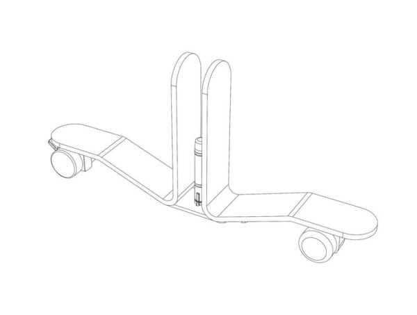 Deskin Stellfuß Mobil mit Rollen (1 Stück), Silber, 331713