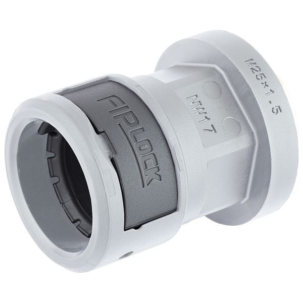 LAPP Schlauchverschraubung FIPLOCK ONE METALL M12X1,5 / 10, grau, VE: 10 Stück, 61804545