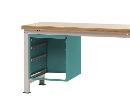 Manuflex Leergehäuse PROFI für Werkbanktische stationär, Nutzhöhe 500 mm für Werkbanktiefe 700 mm, Wasserblau, ZB4431.5021