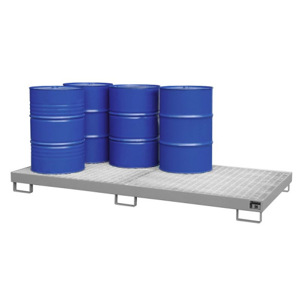 STEIN HGS Auffangwanne AW 8-12, 240 Liter, RAL 7005 mausgrau, Gesamthöhe 210 mm, lackiert, 8 x 200 Liter Fass, 79187.0017