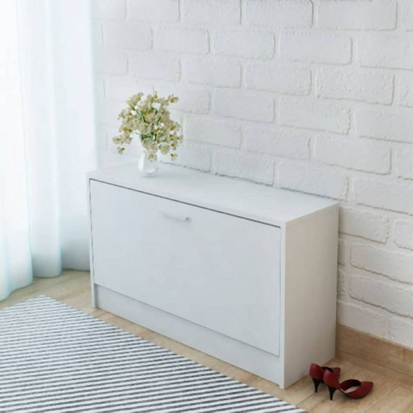 vidaXL Schuhbank Weiß 80x24x45 cm, 5-6 Paar Schuhe, 243050