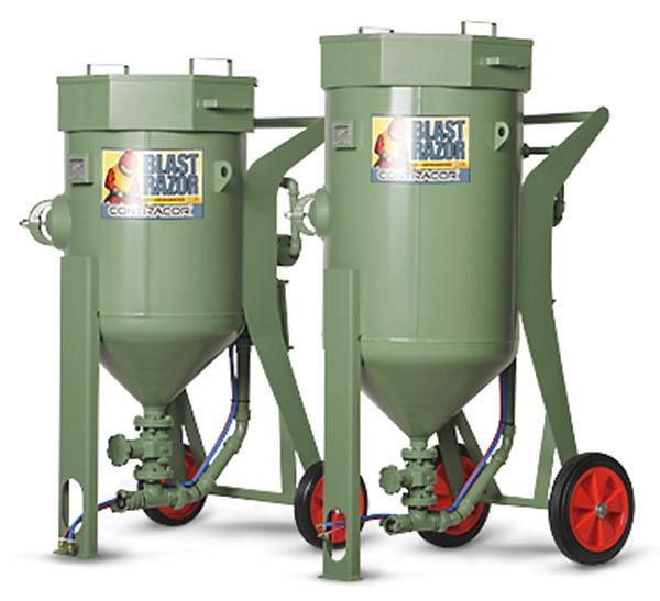 Contracor Sandstrahlgerät für metallische Strahlmittel, 200-Liter, mit Fernbedienung, Handhebel DMH, 10400202