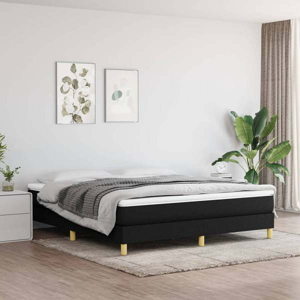 vidaXL Bettgestell Schwarz 180×200 cm Stoff, Polyester, 3120632