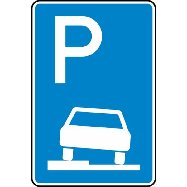 Stein HGS Parken auf Gehwegen halb in Fahrtrichtung links Nr. 315-50, 630x420mm /RA2/Flachform 3mm, 315-50-123