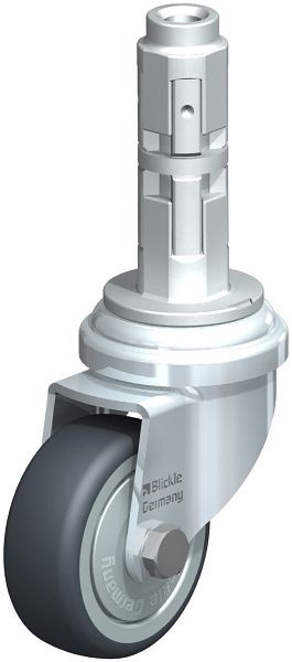 Blickle LRA-TPA 50K-FK-E02 Apparate-Lenkrolle mit Expander, Thermoplastisches Gummi-Elastomer, Grau, 669788