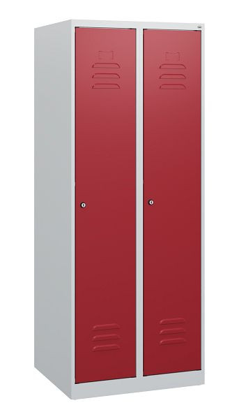 C+P Umkleidespind Classic PLUS, 2 Abteile, 1530x600x500mm, 7035/3003, Zylinderschlösser, 0800005-20 S10026