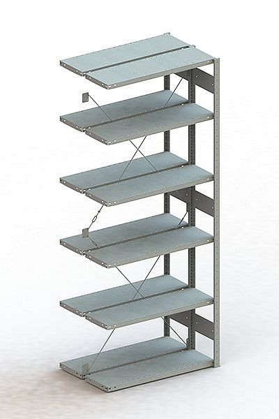 Meta S3 Steckregal CLIP 100 DAR 2500x1000x300 mm, verzinkt, Bodenanzahl: 2 x 6, 200180780