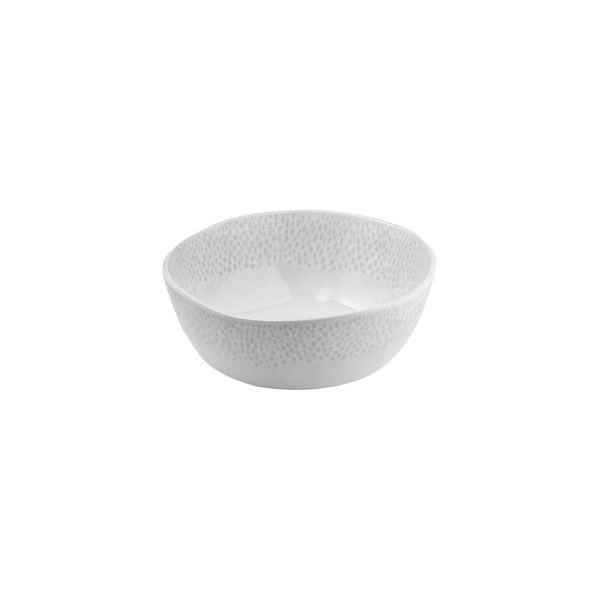 APS Schale/ Salatschüssel FOOTMARK - Melamin, Ø 24 cm, 2 Liter, weiß/grau, stapelbar, spülmaschinengeeignet, 85319
