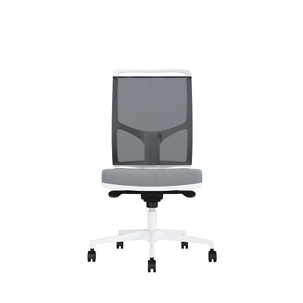 Bisley Bürodrehstuhl Zed, Weißes Kunststoff, Ohne Armlehnen, Fußkreuz aus Kunststoff, NE0015 hellgrau, ZEDKSWNE0015