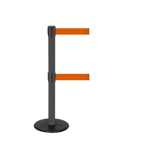 Stein HGS Personenleitsystem -P-Line Duo-, anthrazit, orange, mit magnetischem Gurtendstück, Gurtlänge: 2 x 4 m, 36403-1504