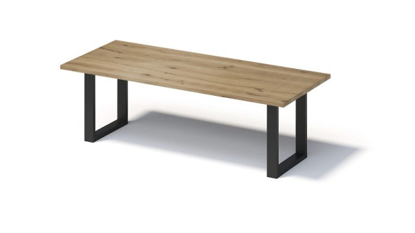 Bisley Fortis Table Regular, 2600 x 1000 mm, gerade Kante, geölte Oberfläche, O-Gestell, Oberfläche: natürlich / Gestellfarbe: schwarz, F2610OP333