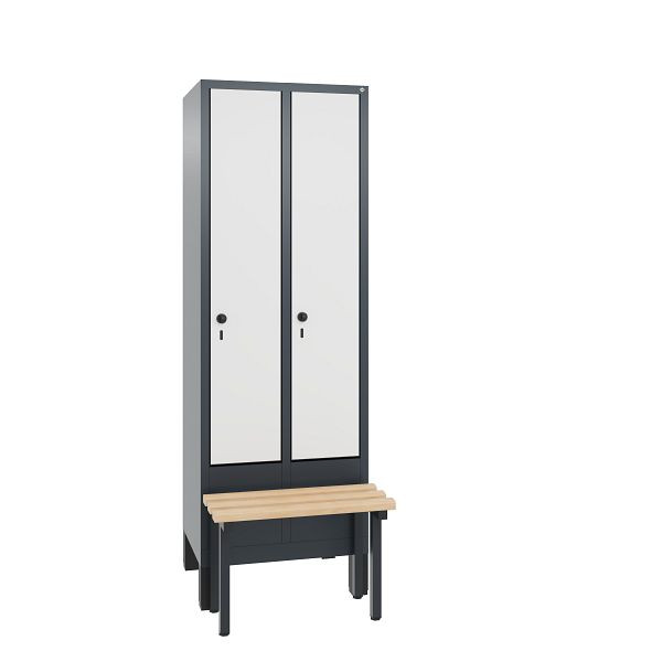 C+P Spind Evolo, 2 Abteile, H1850xB610xT815 mm, Anthrazit/MDF Weiß, 48030-20 S10373