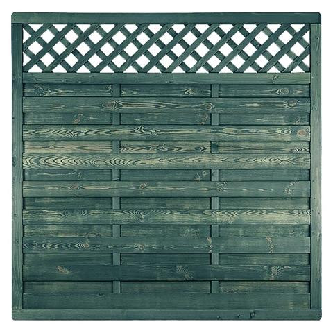 T&J BARTEK-Serie, grau lasiert, 180 x 180 cm, Rahmen 40/65 mm, Lamellen 8 x 95 mm, 37661