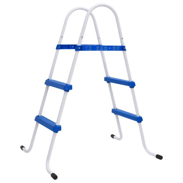 vidaXL Pool-Leiter Blau und Weiß 84 cm Abmessung Stahl, 93805