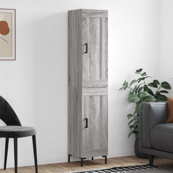 vidaXL Highboard Grau Sonoma 34,5x34x180 cm Holzwerkstoff, 3200455