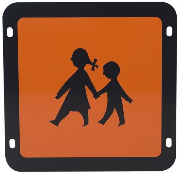 SIGNUM Schulbusschild starr, Aluminium mit Reflexfolie orange, 600 x 600 mm, S1102