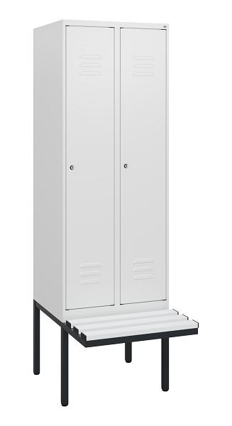 C+P Umkleidespind Classic PLUS, 2 Abteile, 1950x600x815mm, 9016/9016, Zylinderschlösser, 0800405-20 S10059
