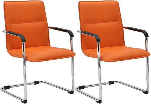 CLP 2er Set Besucherstuhl Seattle, orange, 312232, 4251563499749