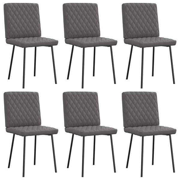 vidaXL Esszimmerstühle 6 Stk. Grau Kunstleder, 3315485, 8721158569301