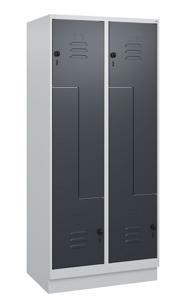 C+P Z-Spind Classic PLUS, Sockel, 4 Abteile, 1800x800x500mm, 7035/7016, Drehriegel, 0800237-224 S10008