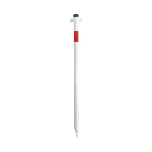 Schake Absperrpfosten Stahlrohr Ø 42 x 2,5 mm ortsfest zum Einschlagen, feuerverzinkt und weiß beschichtet, 2 Ösen, 4042EB/2