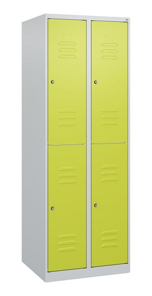 C+P Doppelstöckiger Spind Classic PLUS, 2 Abteile, 1700x600x500mm, 7035/0024, Zylinderschlösser, 0803007-20 S10022
