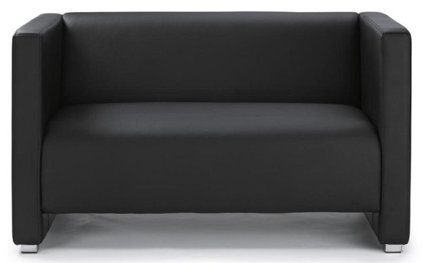 Deskin Sofa ZÜRICH, mit Edelstahlfüßen, Kaiman Kunstleder schwarz, 275302