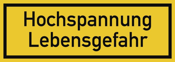 Moedel Hochspannung Lebensgefahr, Textschild, Folie, 210x74 mm, 57978