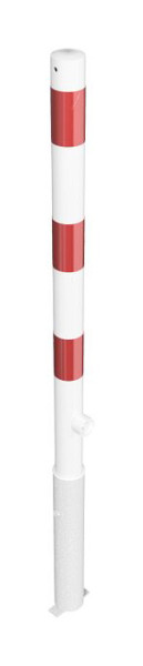 Schake Absperrpfosten Stahlrohr Ø 60 x 2,5 mm herausnehmbar mit Dreikantverschluss, feuerverzinkt und weiß beschichtet, 460FB