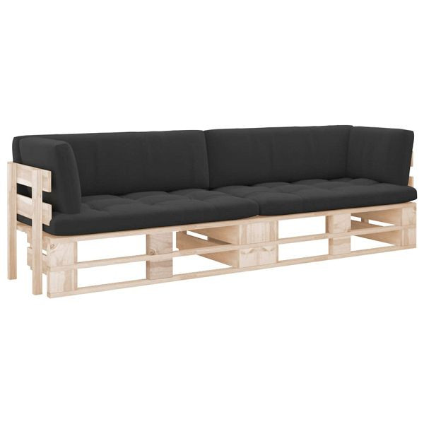 vidaXL 2-Sitzer-Palettensofa mit Kissen Imprägniertes Kiefernholz, 3066680
