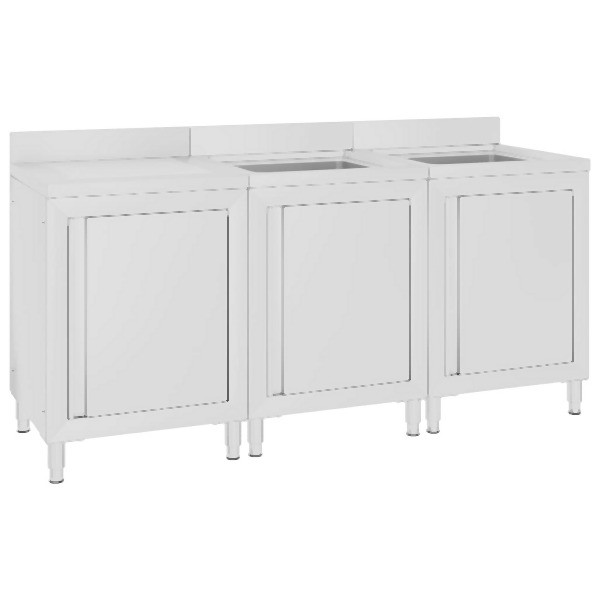 vidaXL Gastro-Spülenunterschrank 180x60x96 cm Edelstahl, 3058271