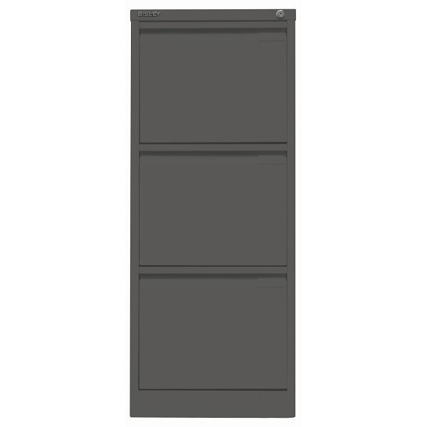 Bisley Hängeregistraturschrank, einbahnig, 3 HR-Schubladen, 634 anthrazitgrau, 3633634