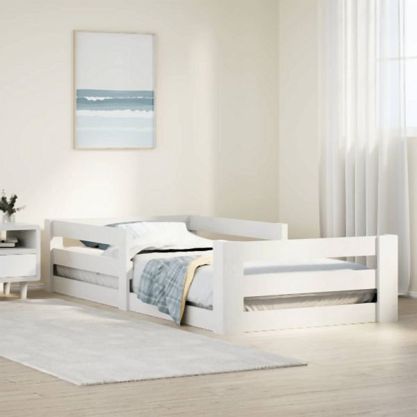 vidaXL Massivholzbett ohne Matratze Weiß 80x190 cm Kiefernholz, 855691