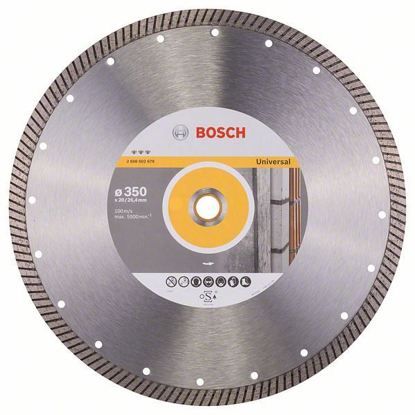 Bosch Diamanttrennscheibe Best for Universal Turbo, 350 x 20,00/25,40 x 3,2 x 12 mm, 2608602678