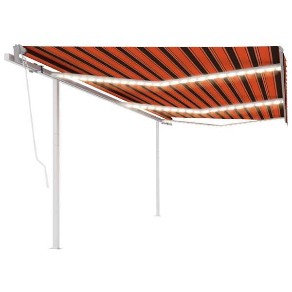 vidaXL Automatische Markise mit LED & Windsensor 6x3 m Orange Braun, 3070015