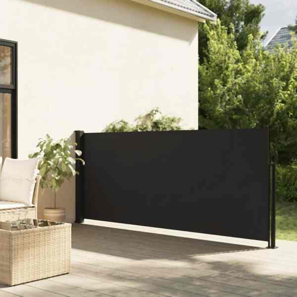 vidaXL Seitenmarkise Ausziehbar Schwarz 100x300 cm, 4004264