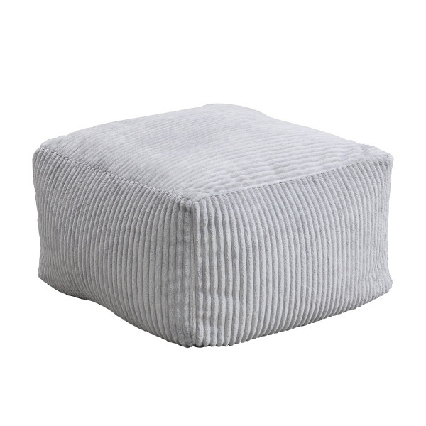 HOME DELUXE Sitzsack Hocker COZY - Cord Optik, Farbe Hellgrau, 50796