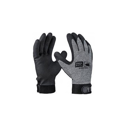 PRO FIT HPT-Polymer-Handschuh, grau / schwarz, mit Klettverschluss, Größe: 10, VE: 12 Paar, 605722-10