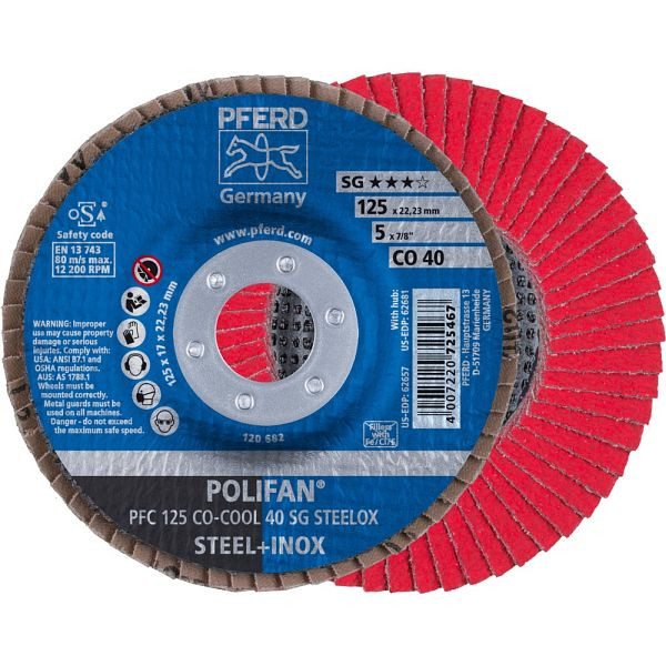 Pferd POLIFAN-Fächerscheibe PFC 125 CO-COOL 40 SG STEELOX, VE: 10 Stück, 67760425