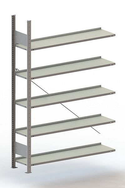 Meta Büro Steckregal Compact AR 1850x1250x300 mm, RAL 7035, Bodenanzahl: 5, 20077639