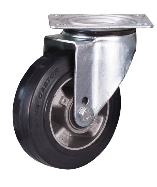 VARIOfit Lenkrolle Elastikvollgummi, 160 x 50 mm, schwarz, auf Aluminiumdruckgussfelge, lpg-160.007