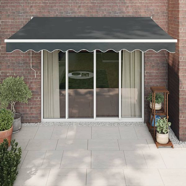 vidaXL Markise Einziehbar Anthrazit 3,5x2,5 m Stoff und Aluminium, 3154437