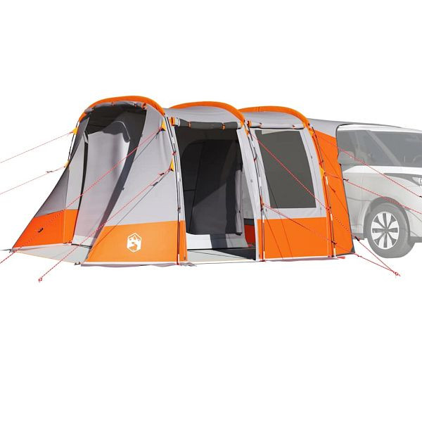 vidaXL Autozelt Grau und Orange Wasserdicht, Polyester mit PU-Beschichtung, 4009505