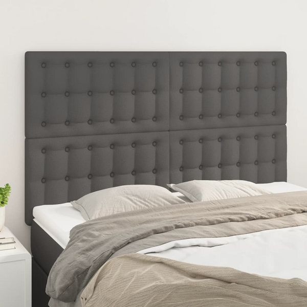 vidaXL Kopfteile 4 Stück Grau 72x5x78/88 cm Kunstleder, 3116426